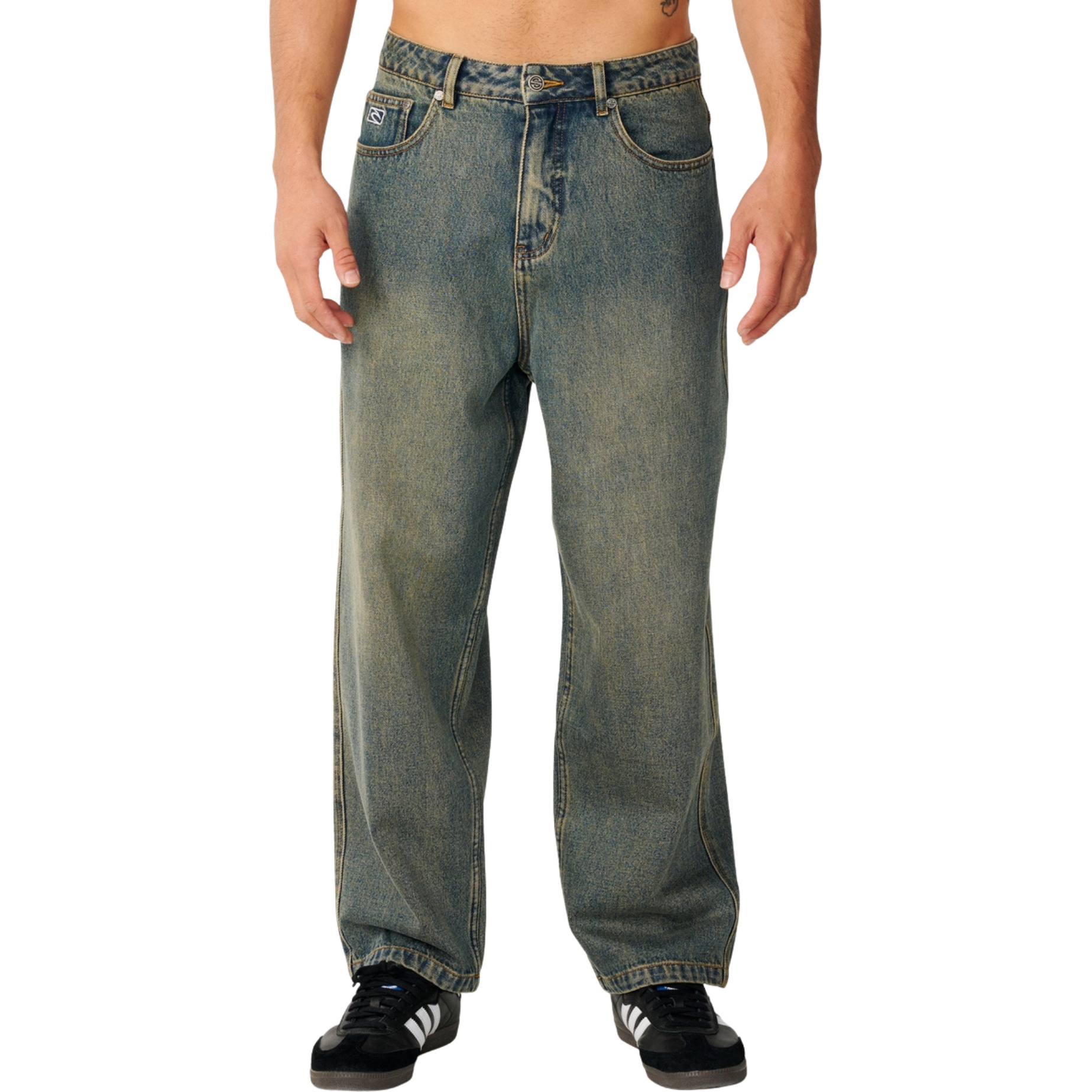 2026 Rip Curl Mens Archive Dirty Denim Jeans 02XMPA - Dirty Mid Blue